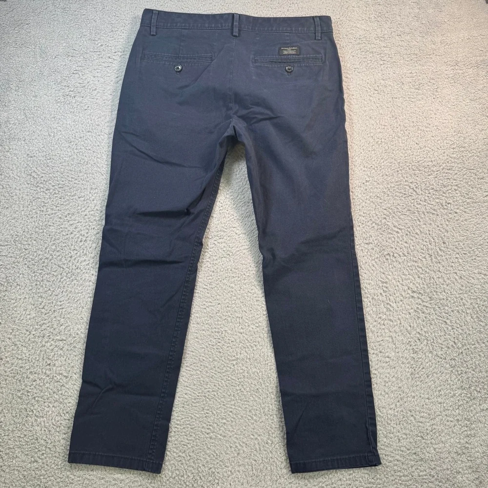 Banana Republic Fulton Chino Pants Mens 32x28 Navy Blue Skinny Fit Stretch